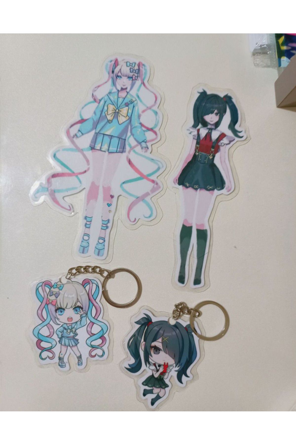 nihonwosekai Needy Girl Overdose Anime Anahtarlık Kitap Ayracı Seti Pvc Laminasyon Kaplama