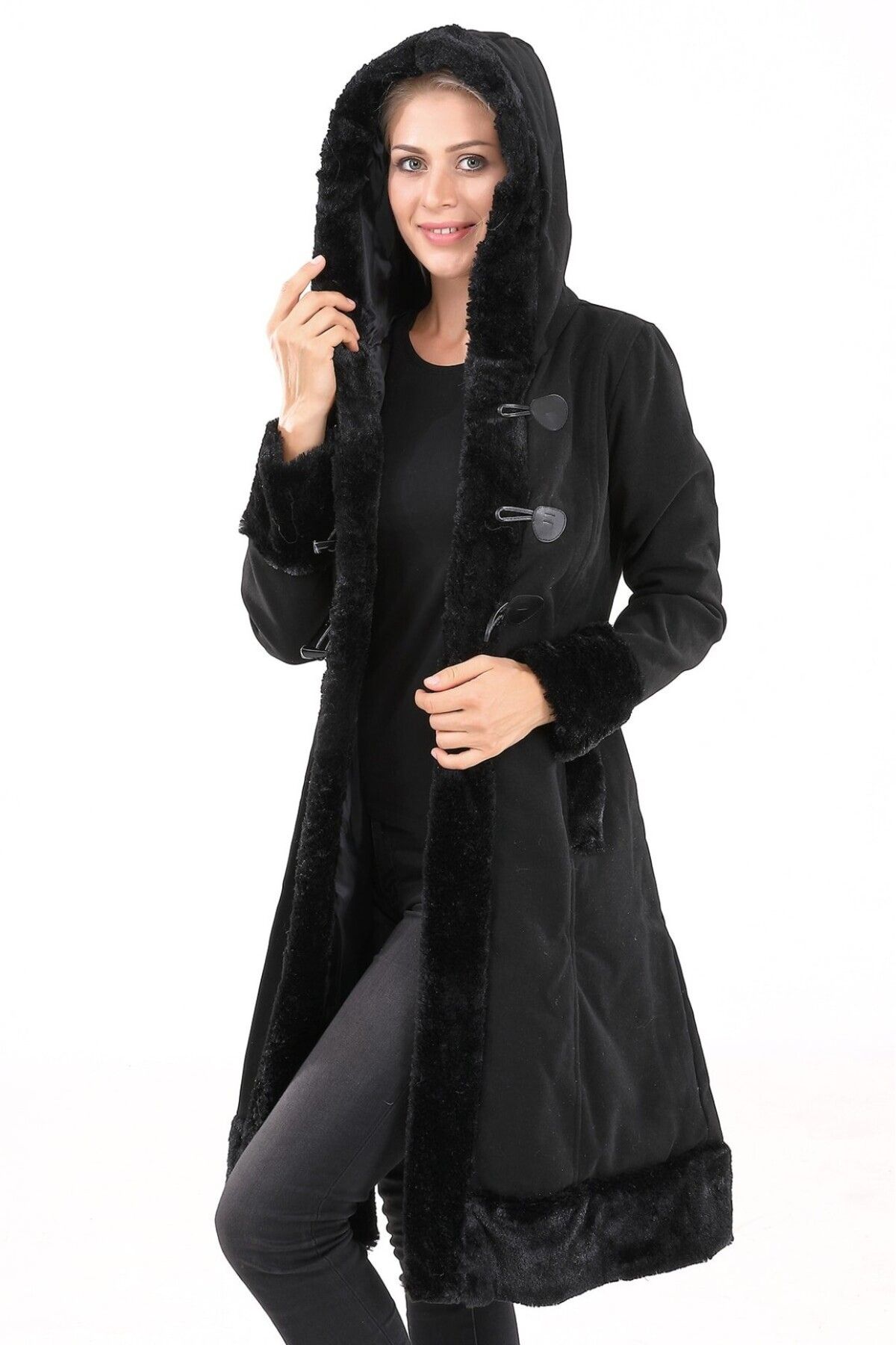 Toridas-Cashmere Fur Detailed Women's Coat 3