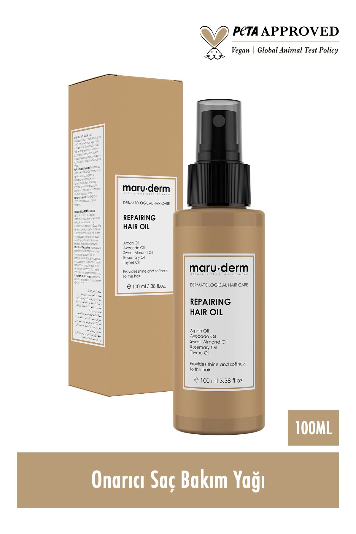 Maru.Derm Saç Bakım Yağı 100 ML | Biberiye Yağı, Argan Yağı, Avokado & Kekik Yağı | Tüm Saç Tipleri | Vegan-2