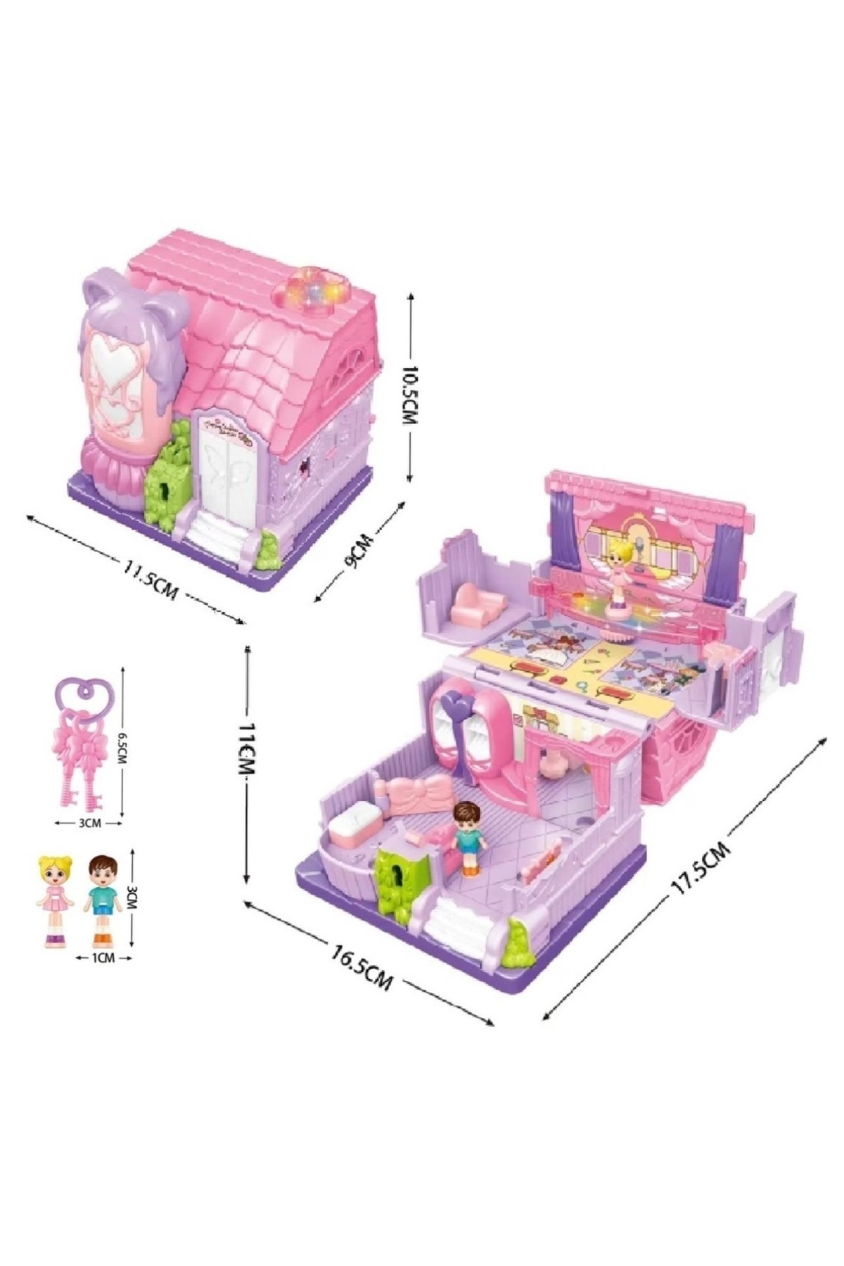 BYCEGU 93305 Müzikli Ve Işıklı Açılır Kapanır Aksesuarlı Oyuncak Ev Serisi Ürün Bir Adettir fotoğrafı 3 (önizleme)