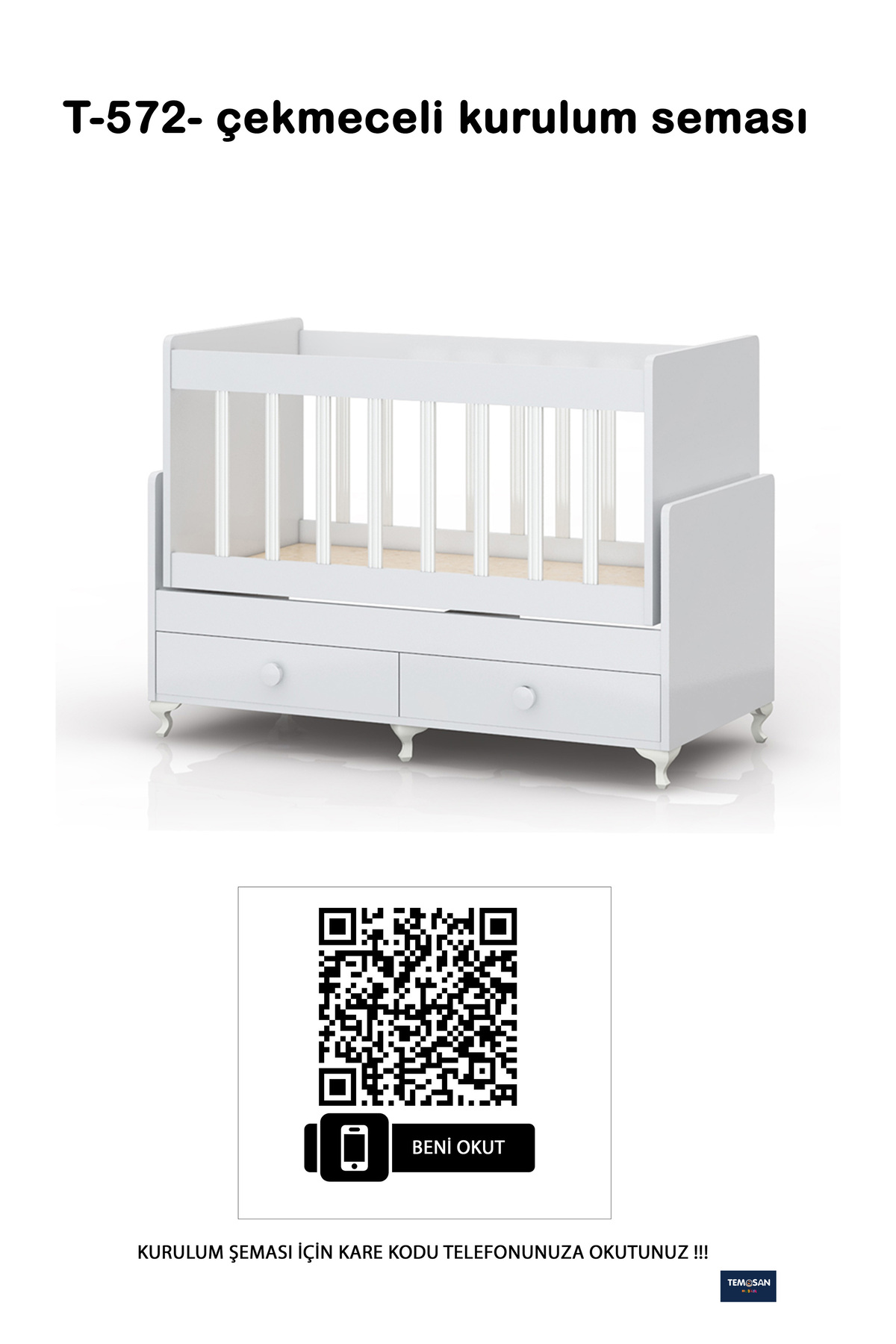 temosan mobilya Anne Yanı, Çekmeceli, Sallanır Beşik 60 X 120 fotoğrafı 6 (önizleme)
