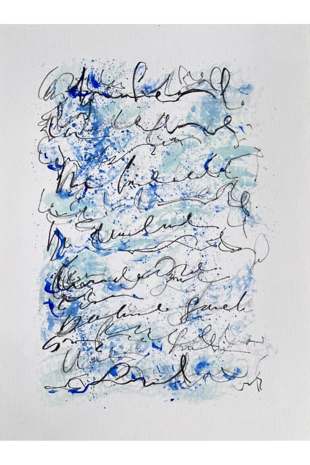 artoloji Gözde Aydın - Asemic 2.14 - 2024 - Kağıt üzerine karışık teknik - 21x28 cm