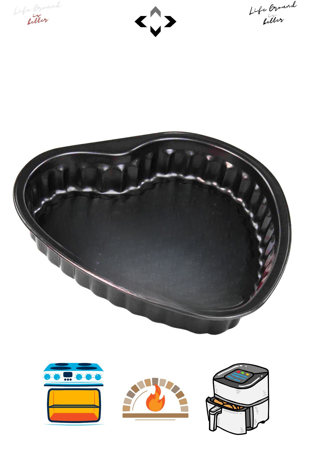 LİGROUND-Carbon Steel Heart Pattern Cake Mold Pastry Mold Bread Mold Stainless Steel Mold 3