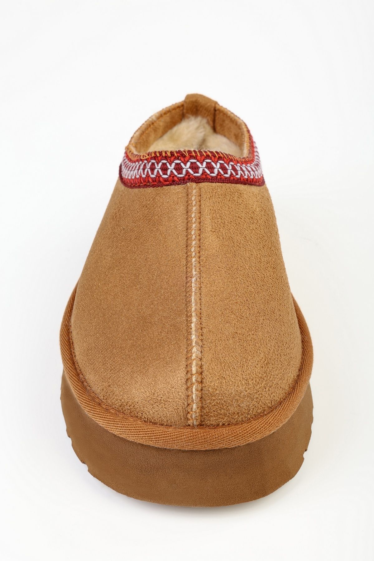 Shoeberry-Uggps Damen Braun Pelzige Kurze Wildleder Flache Hausschuhe Tan Textil 3