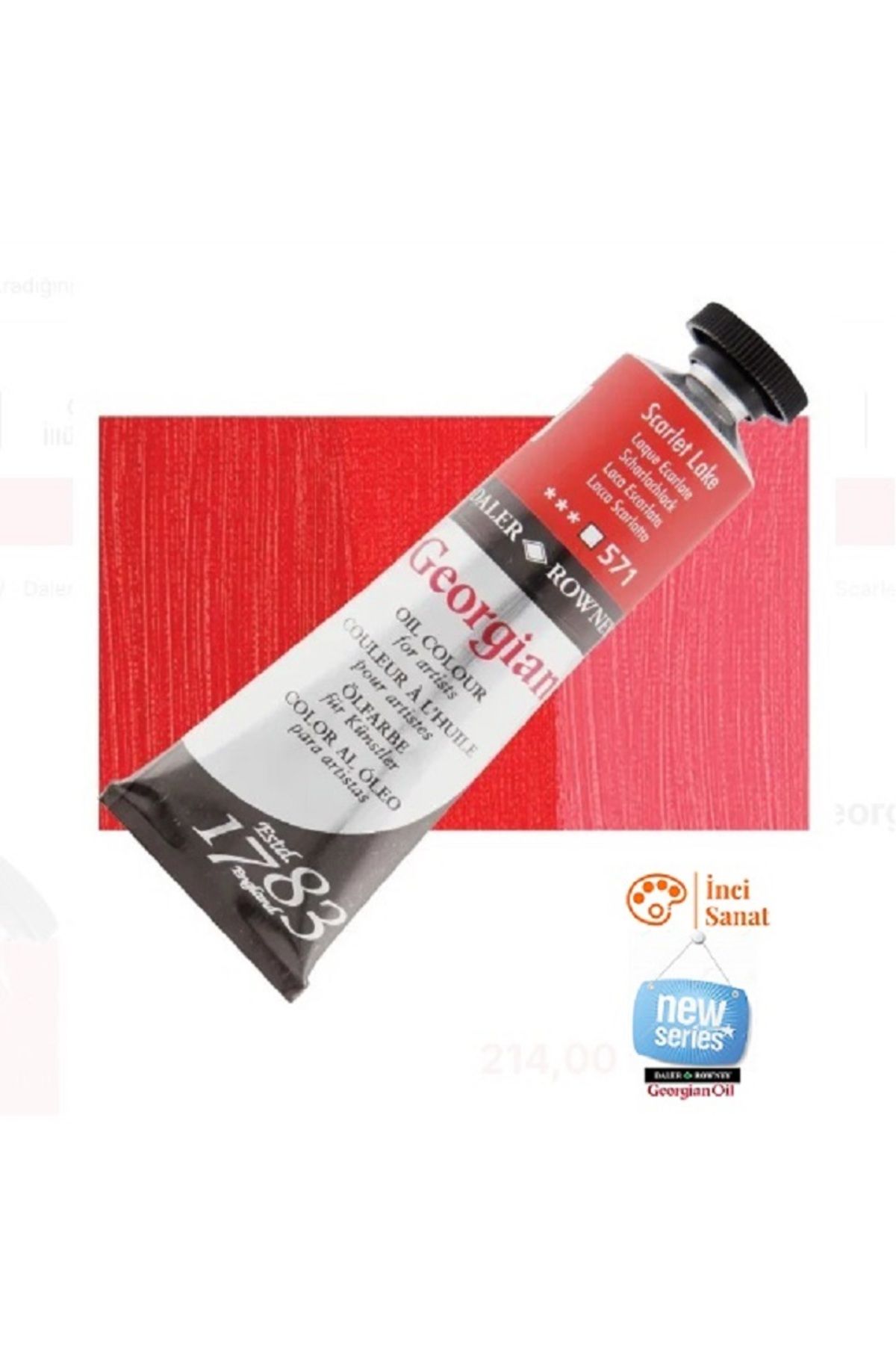 Daler Rowney Georgian N:571 Scarlet Lake Yağlı Boya 38ml Profesyonel Oil Colour New Series