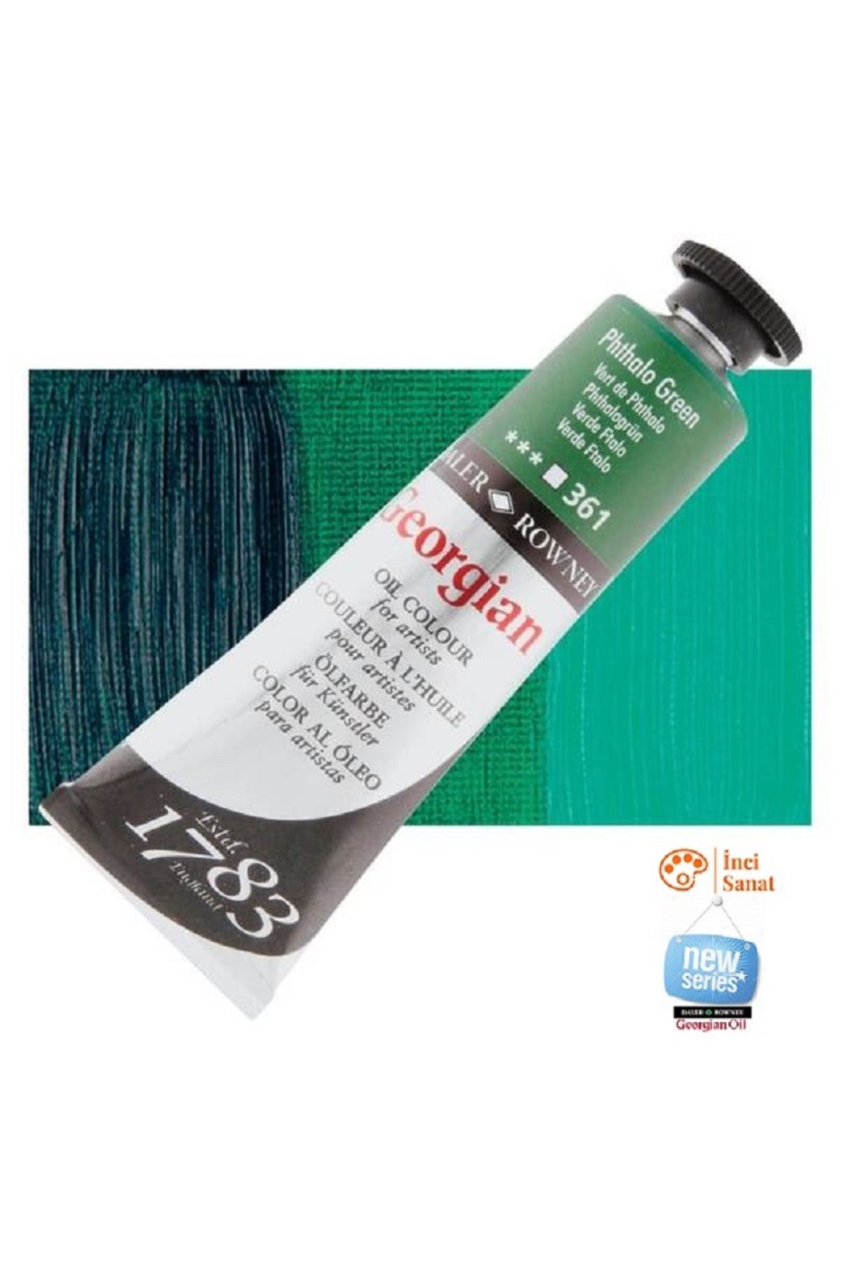 Daler Rowney Georgian N:361 Phthalo Green Yağlı Boya 38ml Profesyonel Oil Colour New Series