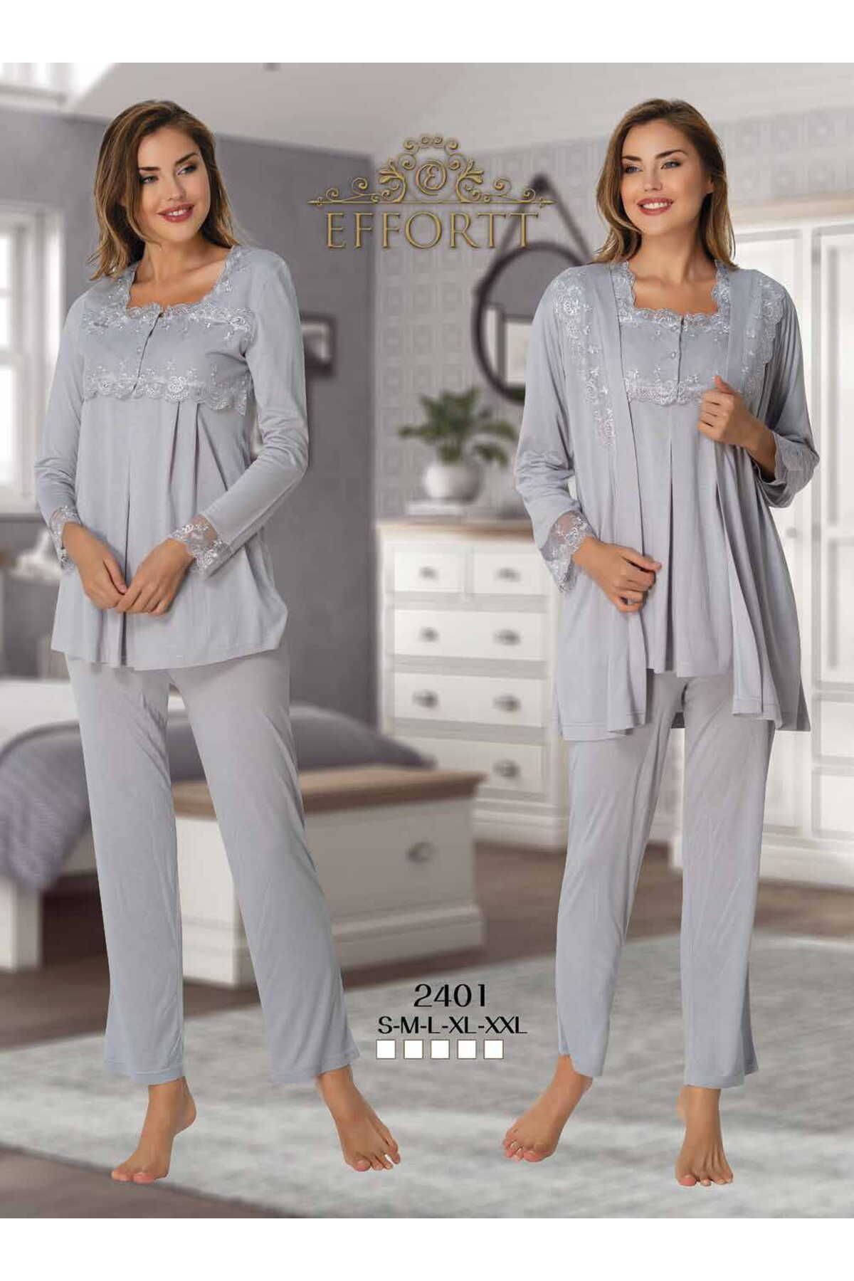 Effortt Set Pijama De Maternitate Cu Detaliu Din Dantela Maison Mila Femeie - 2XL