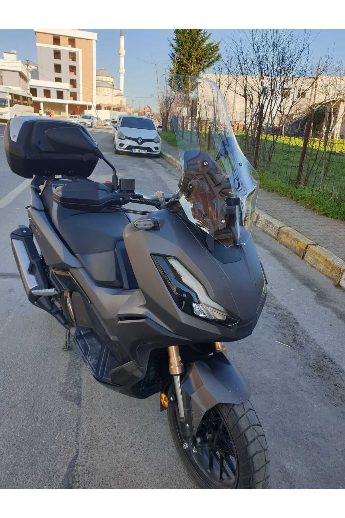 Honda Adv 350 Siperlik Ön Cam 2023-2025 Model 60cm Şeffaf Renkli 4mm ORTA BOYLU CAM
