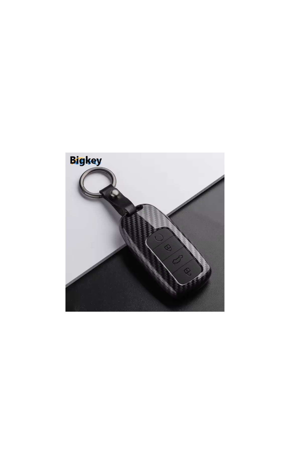 bigkey Lüx Chery Tiggo 8 Pro Omoda 5 Tiggo 7 Avantgarde Karbon Anahtar Kılıfı Siyah ( Silikon Tuş Takımı )
