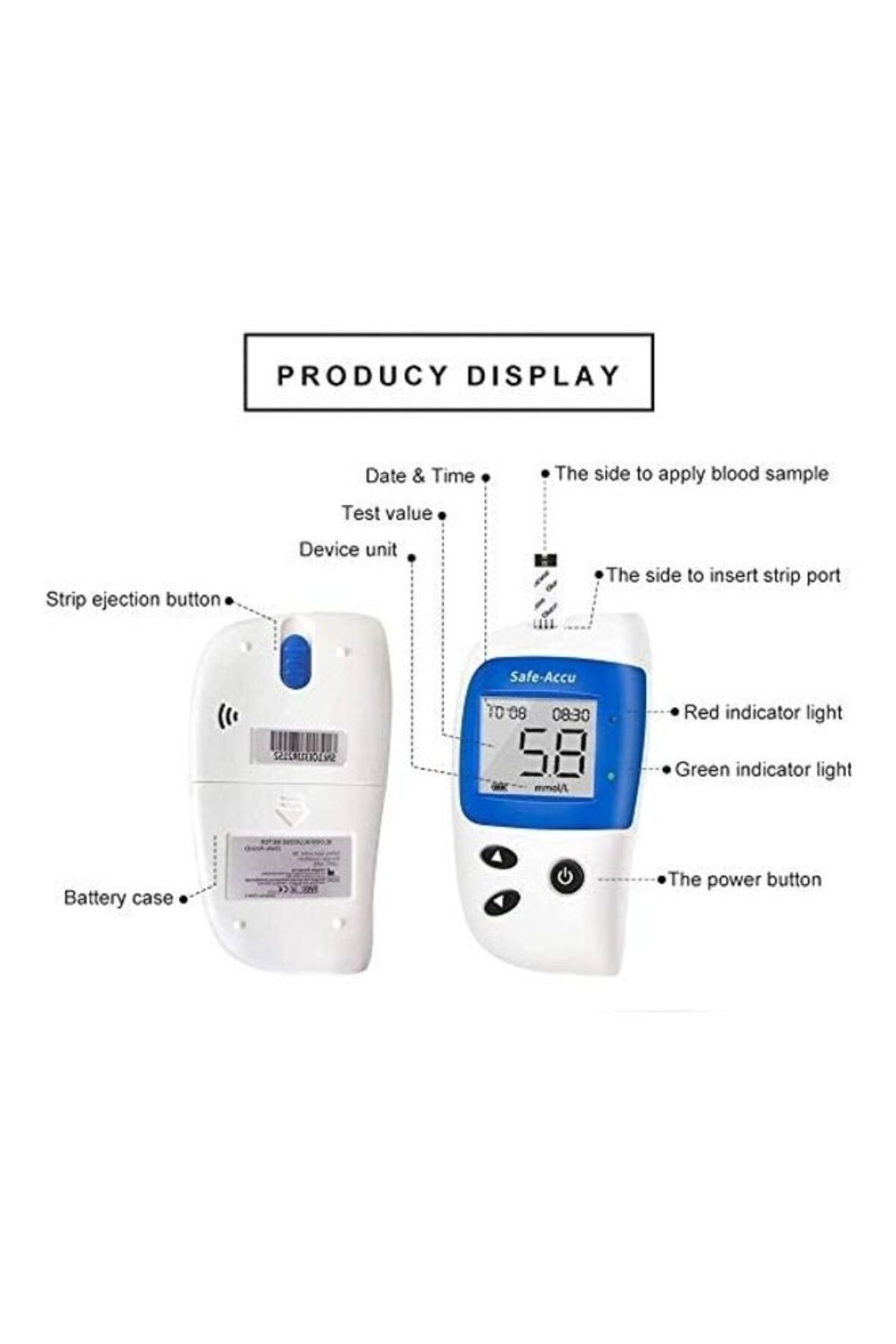COOYA-Blood Glucose Monitoring System,With 50 Test Strips And Lancets, Suitable for Elderly 3