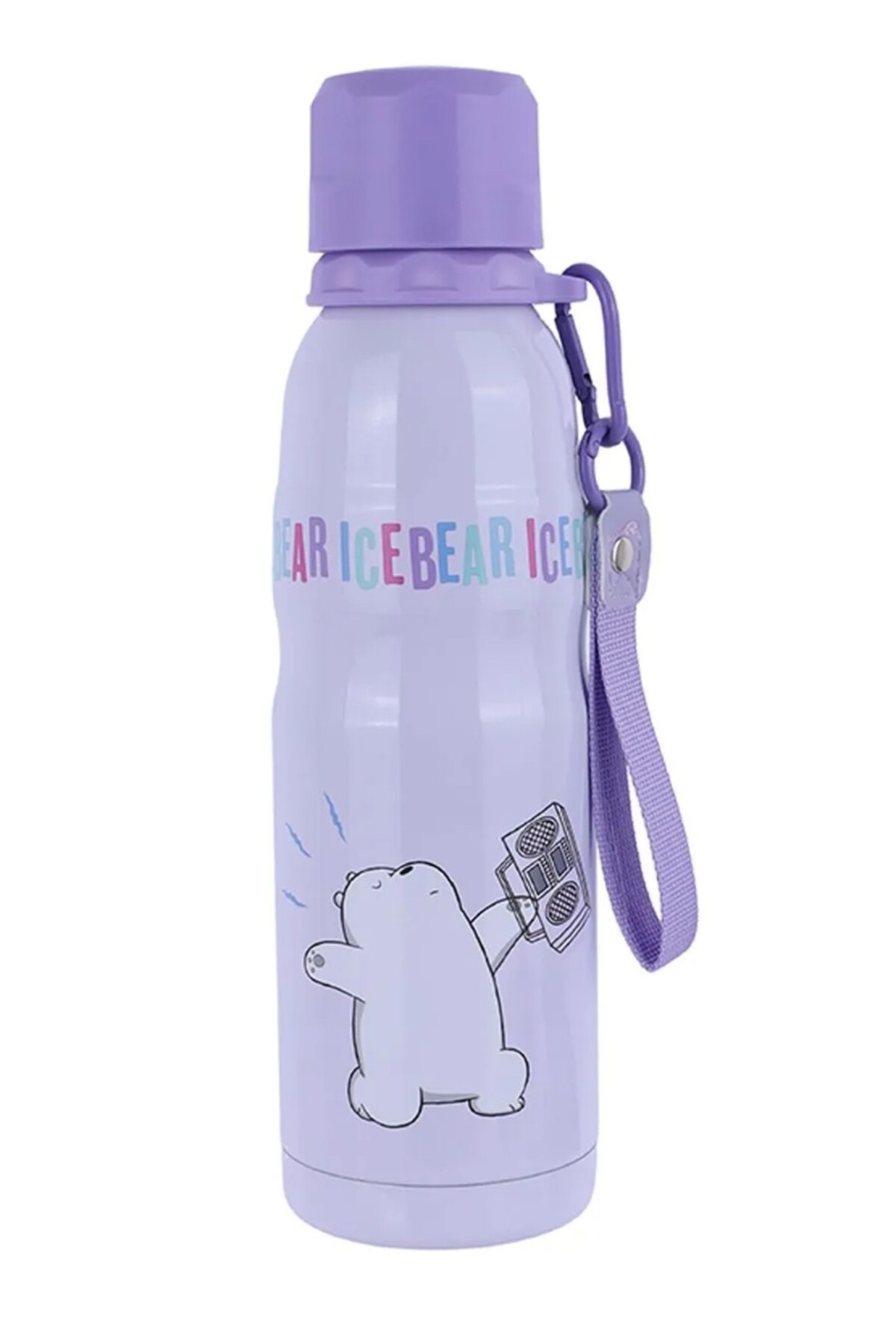 Miniso We Bare Bears Lisanslı Tutma İpli Termos (600ml) - Kutup Ayı fotoğrafı 2 (önizleme)