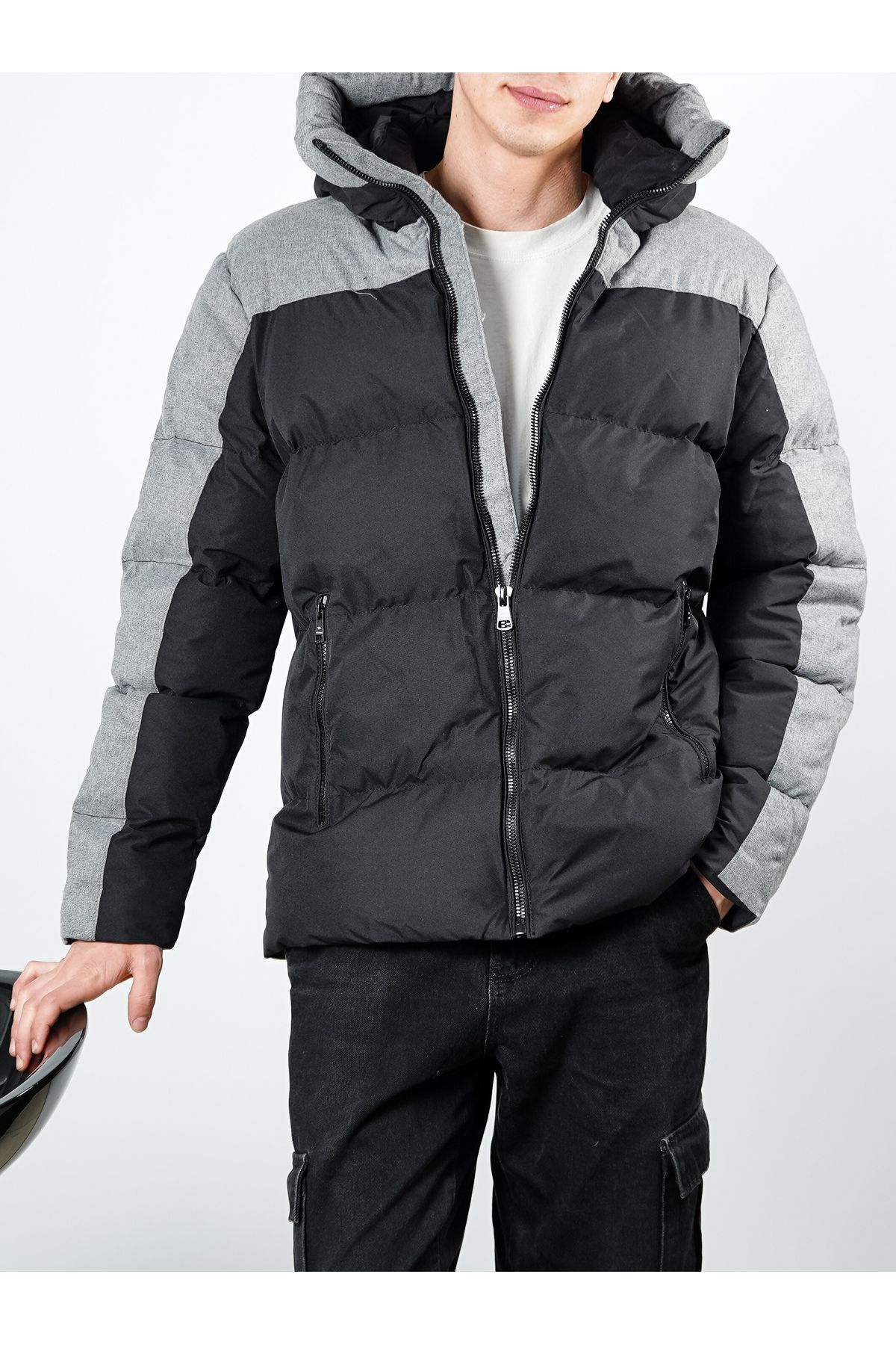 DYNAMO-Sleeve Stripe Puffer Jacket 2