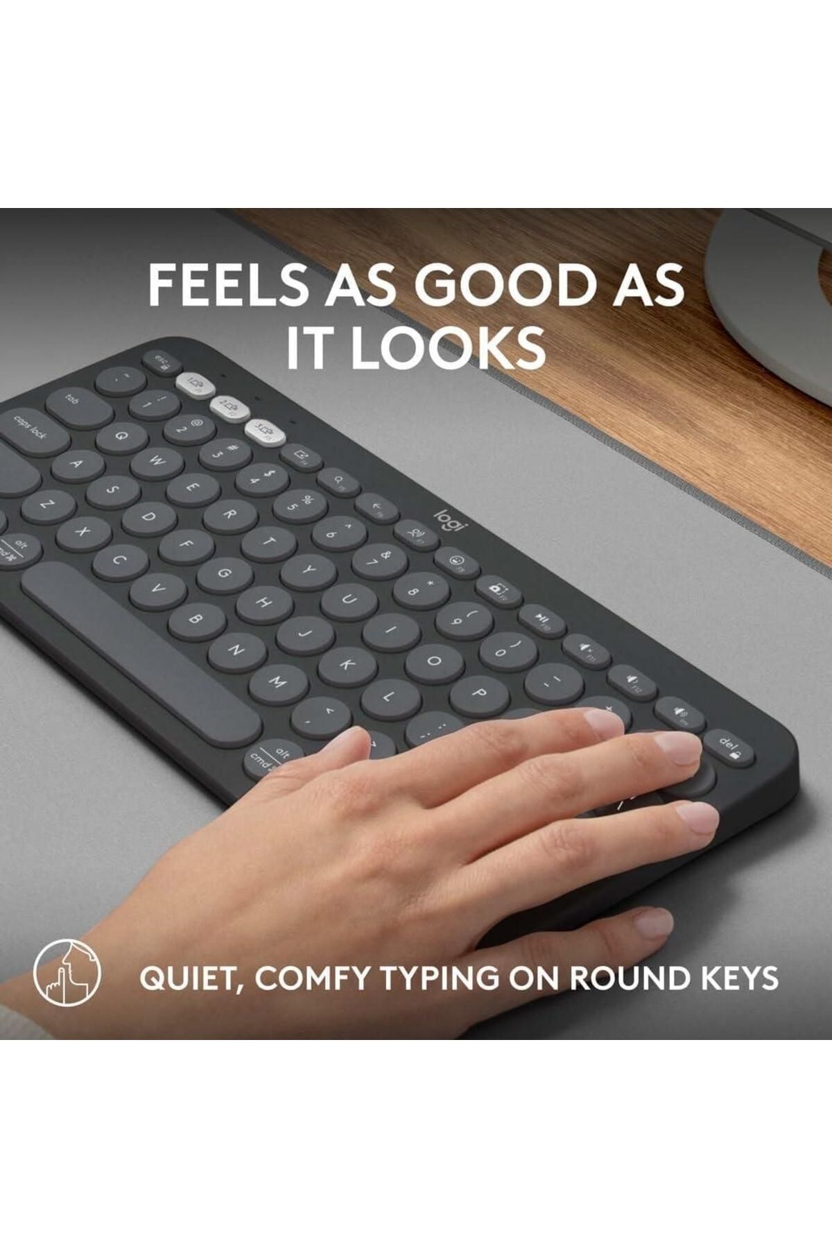 logitech-Pebble Keys 2 K380S, Multi-Device Bluetooth Wireless Keyboard Graphite 4
