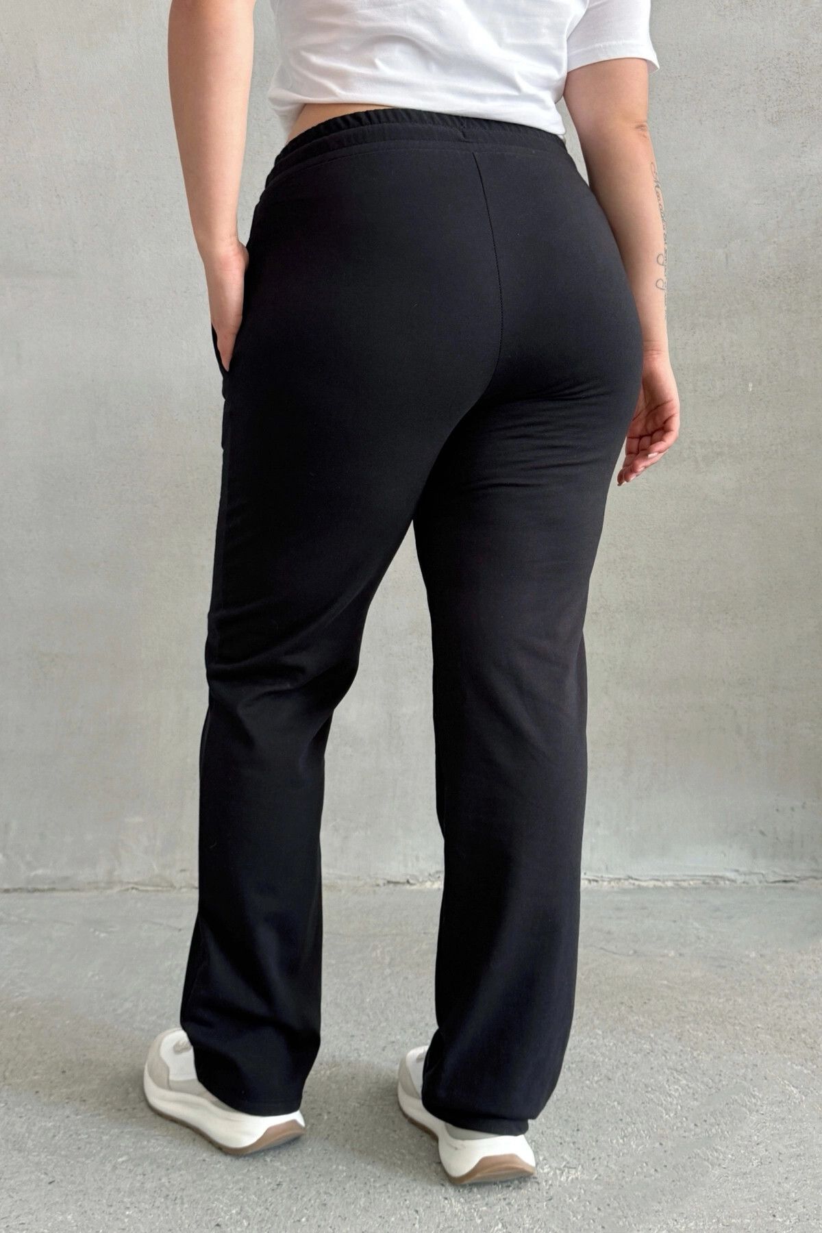 Stil Diva-Plus Size Text Printed Drawstring Pocket Sweatpants - 303902 8