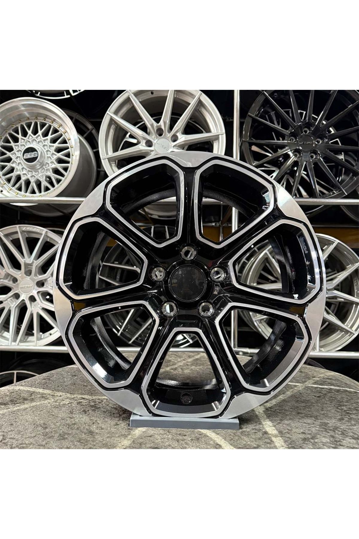 kormetal 16 inç 5x108 FOCUS TOURNEO UYUMLU Siyah Elmas Kesim Jant (4 ADET)