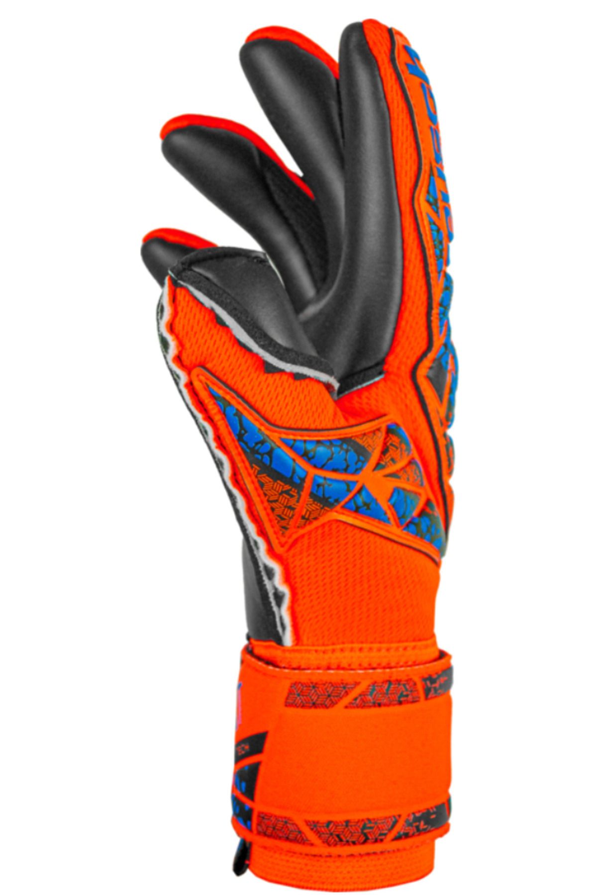 دستکش دروازه بان مردانه و زنانه ATTAKT DUO HYPER ORNG ELEC BLUE مشکی GOALKEEPER GLOVEST Reusch