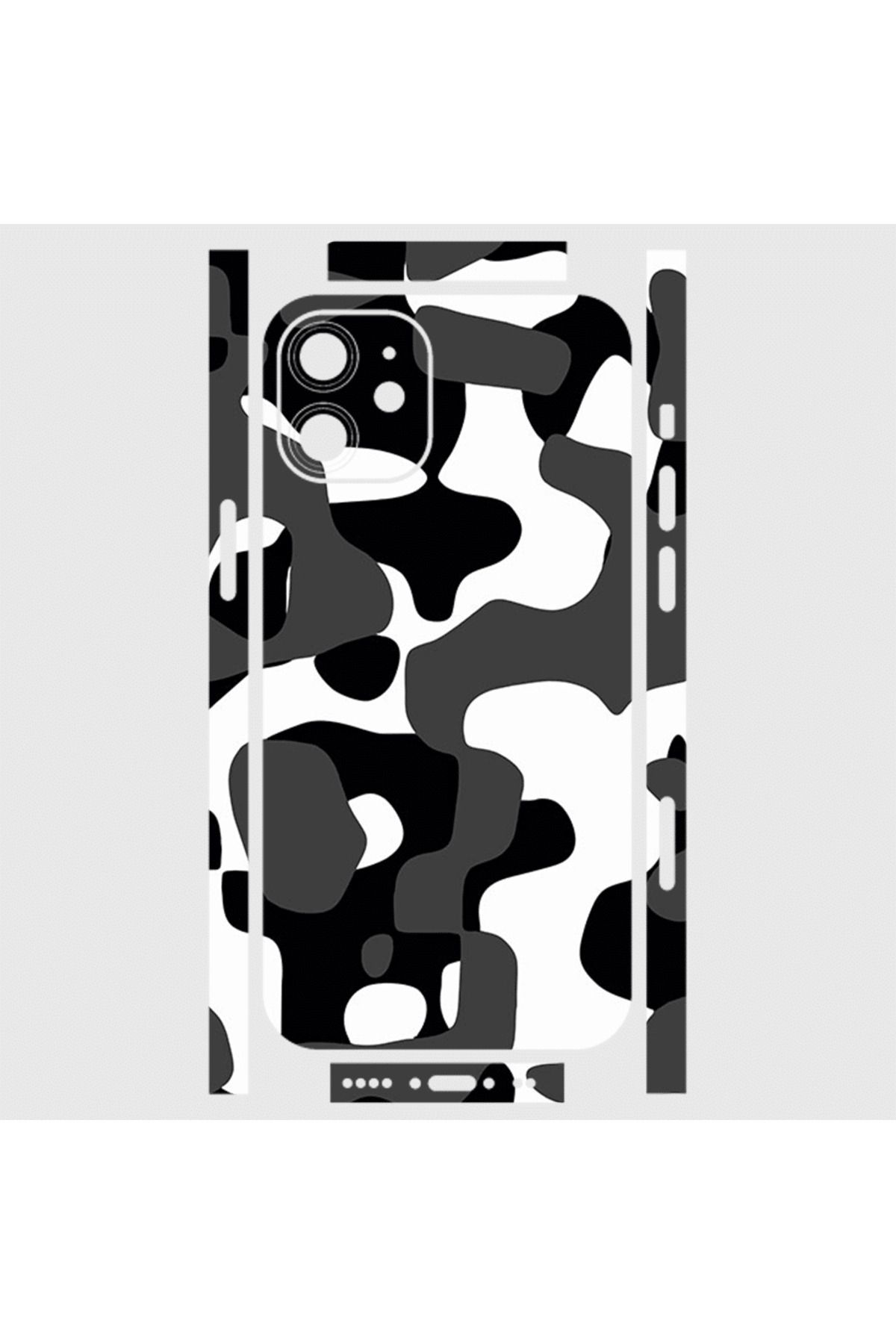 Royaleks iPhone 12 Telefon Kaplama - Grey Camouflage