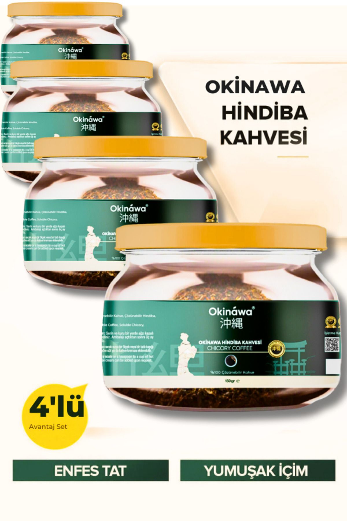 Okinawa 4 Adet Hindiba Kahvesi Detox Kahve 4x 150 gr