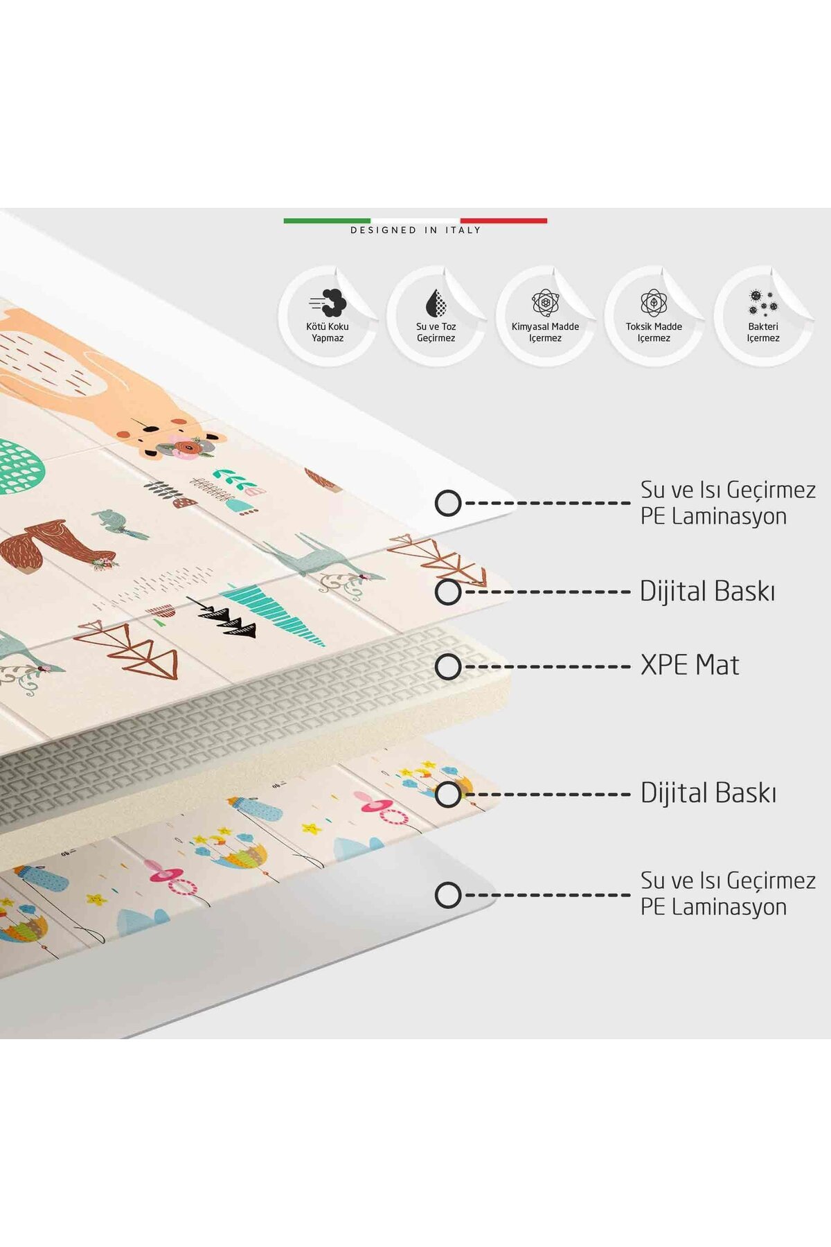 Elele Carla Katlanabilir Oyun Matı Oyun Halısı 180x200x1 Cm XFD215 Carla fotoğrafı 4 (önizleme)