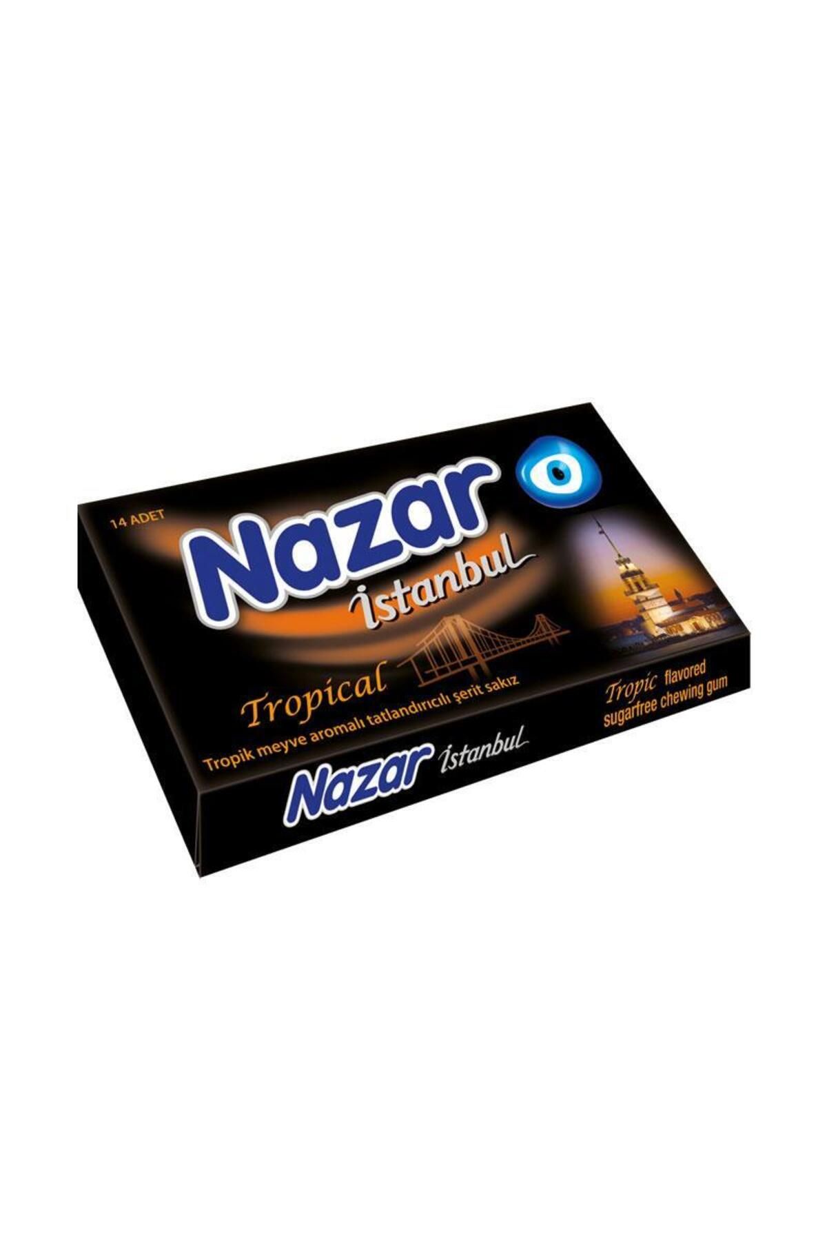 Nazar Tropikal Meyve Aromalı Tatlandırıcılı Cüzdan Sakız 18 li 27 gr/ad