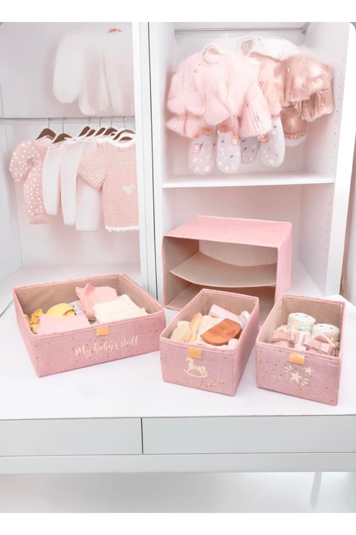 Smyak Baby 3 Bölmeli Katlanabilir Düzenleyici Çekmece - Bebek Odası Organizeri fotoğrafı 2 (önizleme)