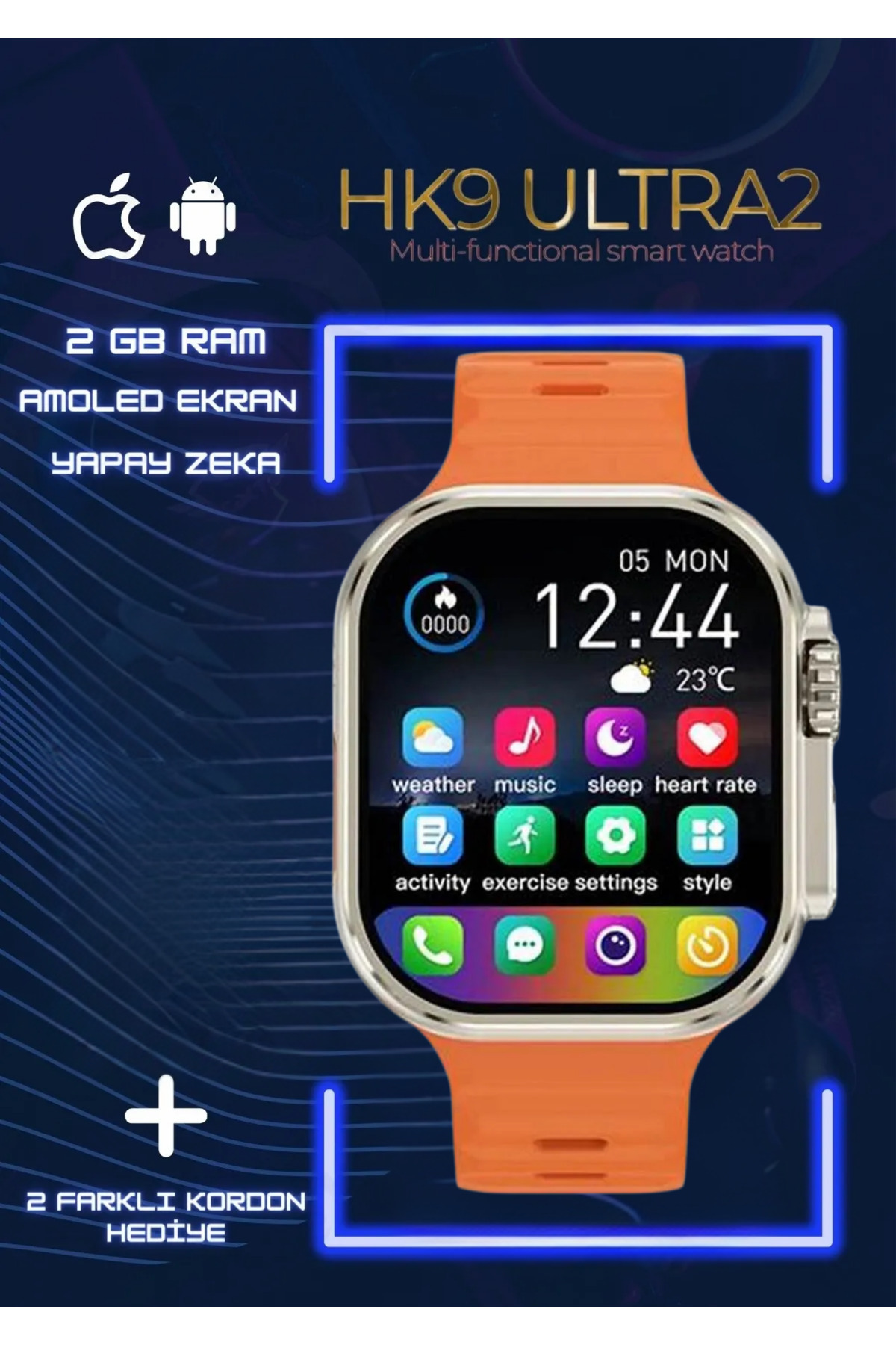 teknotrust Hk Ultra 2 Amoled Ekran Siri, Gps, Nfc, Pusula, Sesli ...