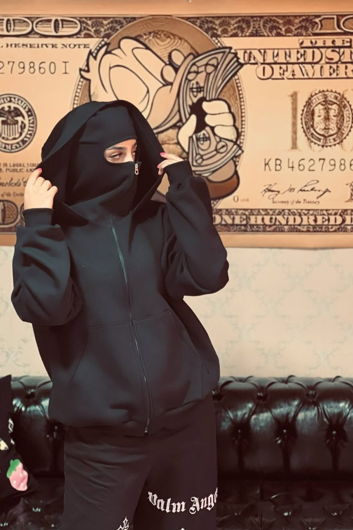 سویشرت کلاهدار 3 نخی مشکی سامورایی THESOLO — مشکی THESOLO841200 — تصویر 3 از 4