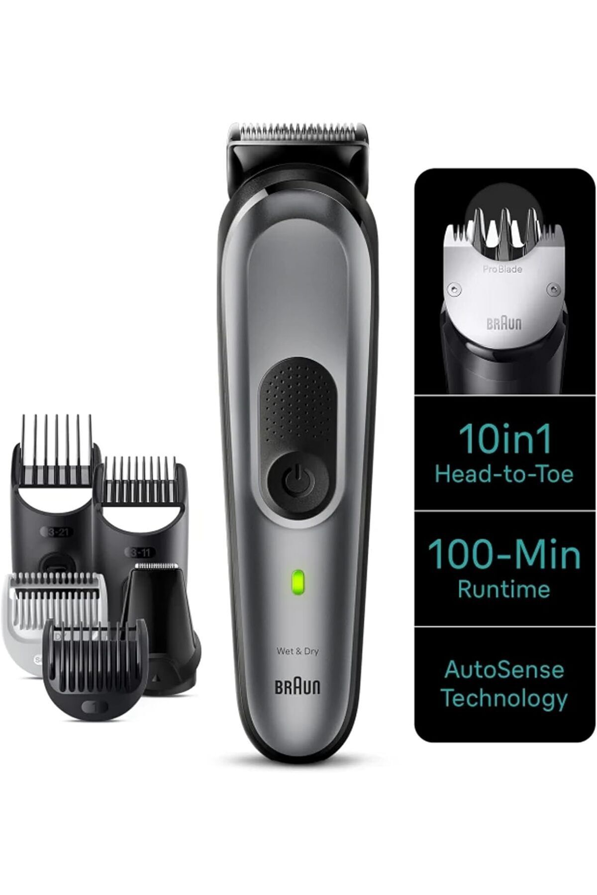 Braun-10-in-1 Multi Grooming Kit Series 7 AutoSense Technology, ProBlades, 100min Runtime - MGK 7420 2