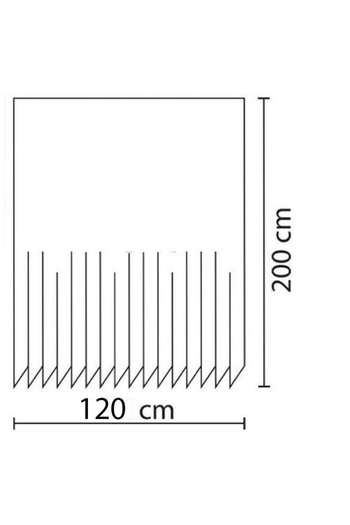 Zethome-1X120X200 Single Fin Shower Curtain - Ring Gift 7183 4