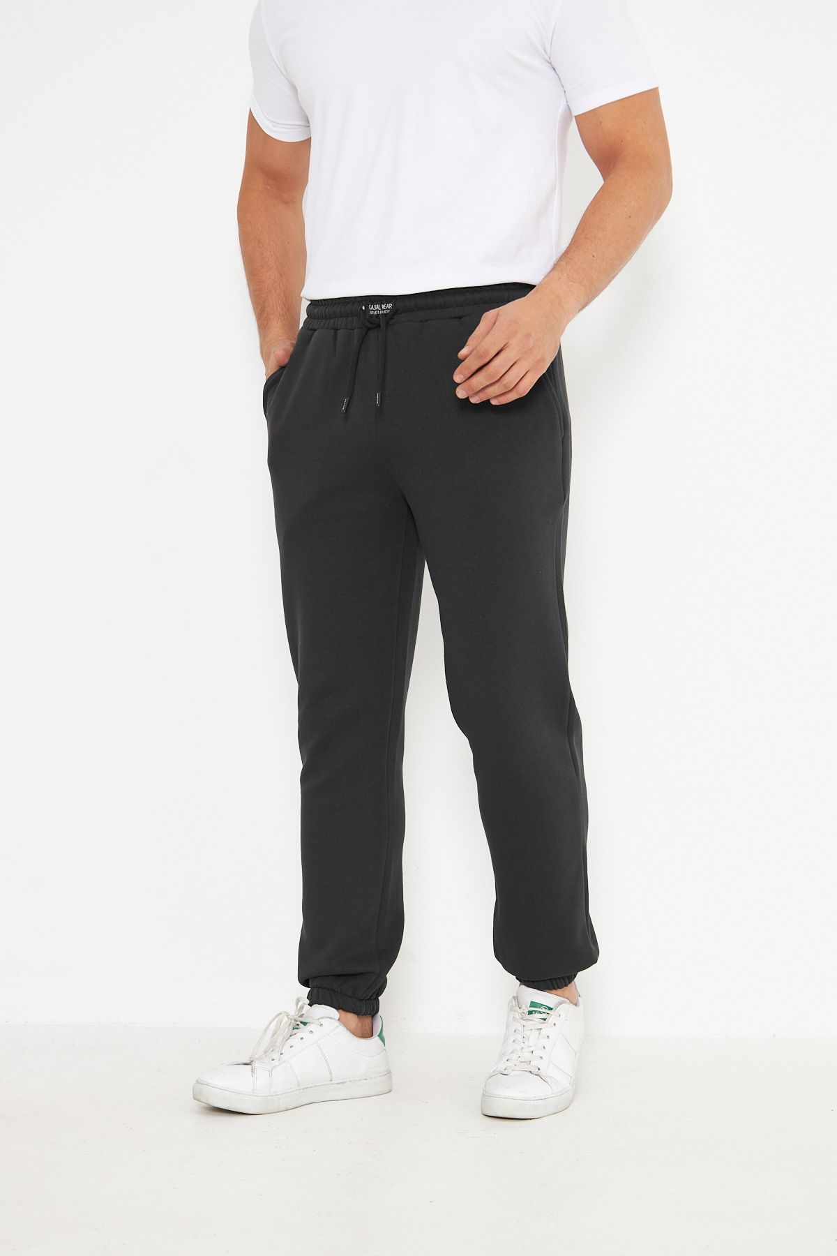 ESPİNA-Men's 3 Thread Fleece Pocket Sweatpants 3