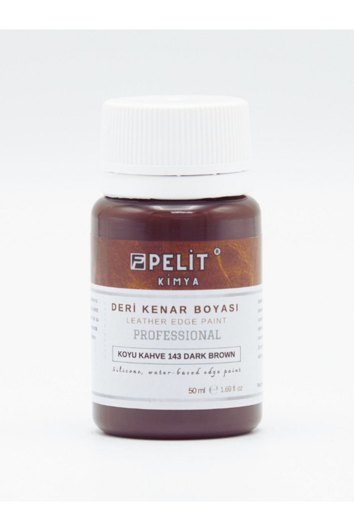 Pelitkimya Koyu Kahve Deri Kenar Boyası 50 ml Leather Edge Paint Dark Brown