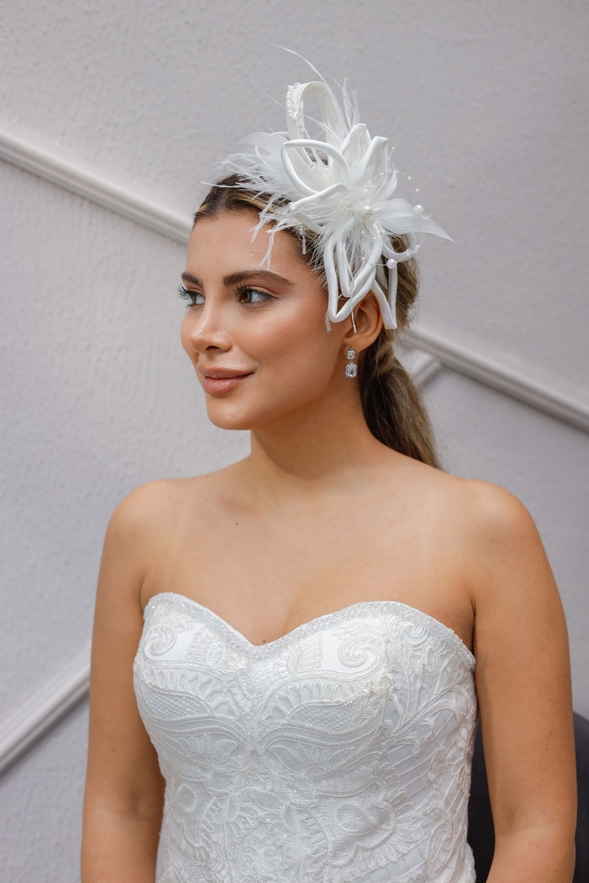 Turkuaz-Bridal Hair Accessory / Wedding Wedding Pearl Otriş White Hair Accessory 1