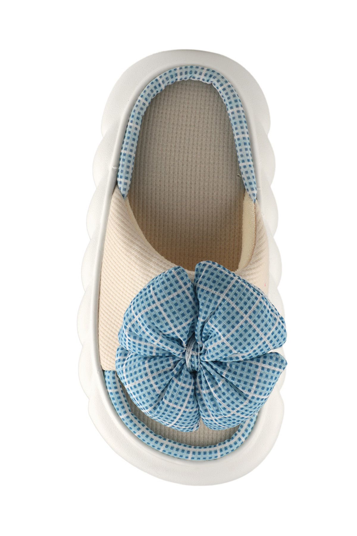 Esem-Ea22sk028 Women's Indoor Slippers Beige / Blue 5