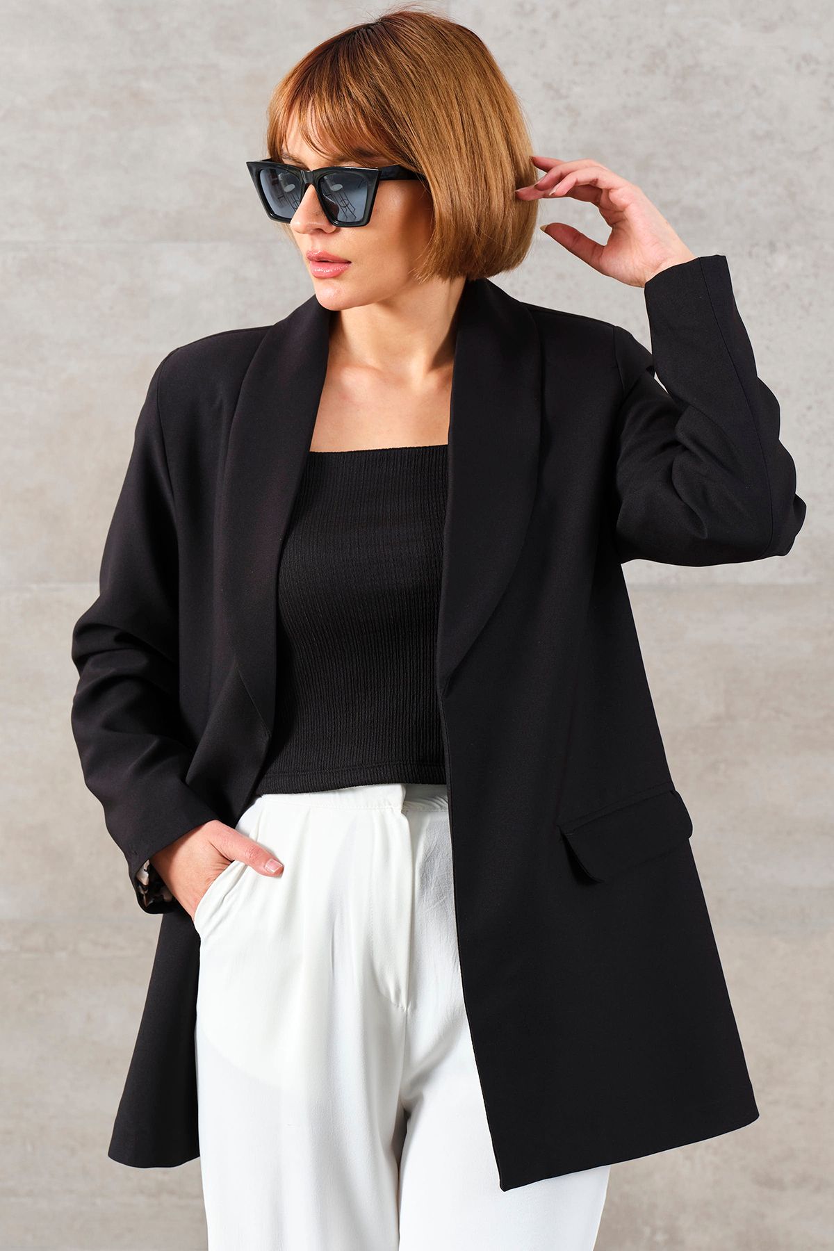 DPARİS-Double Breasted Collar Blazer Jacket 4