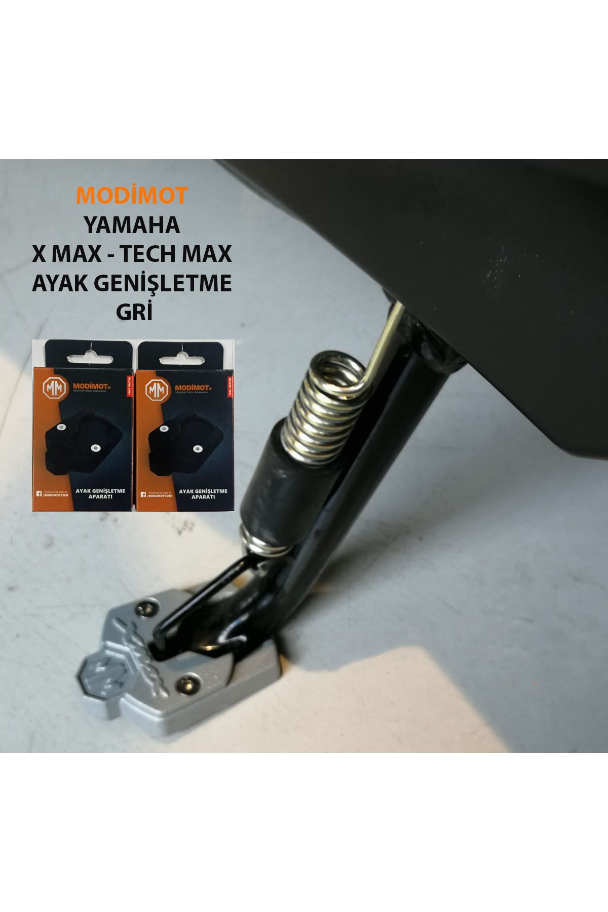 modimot MODİMOT YAMAHA X MAX - TECH MAX AYAK GENİŞLETME GRİ Uyumlu