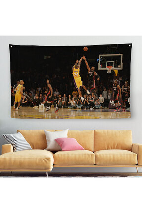 PAMUK'S DESİGN Kobe Bryant Los Angeles Lakers Kanvas Duvar Örtüsü-Halısı / Bl...