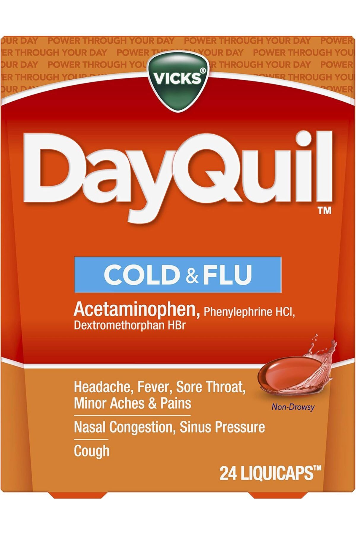 TY Vicks DayQuil Cough Cold and Flu Multi-Symptom Relief 24 LiquiCaps