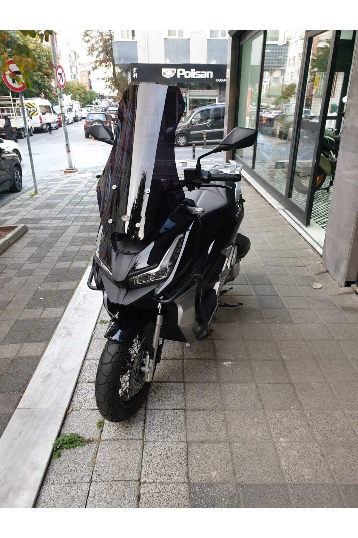 Barossa ADV 125 Siperlik Ön Cam 2025 Model 57cm Siyah Renkli 4mm KISA SPOR CAM