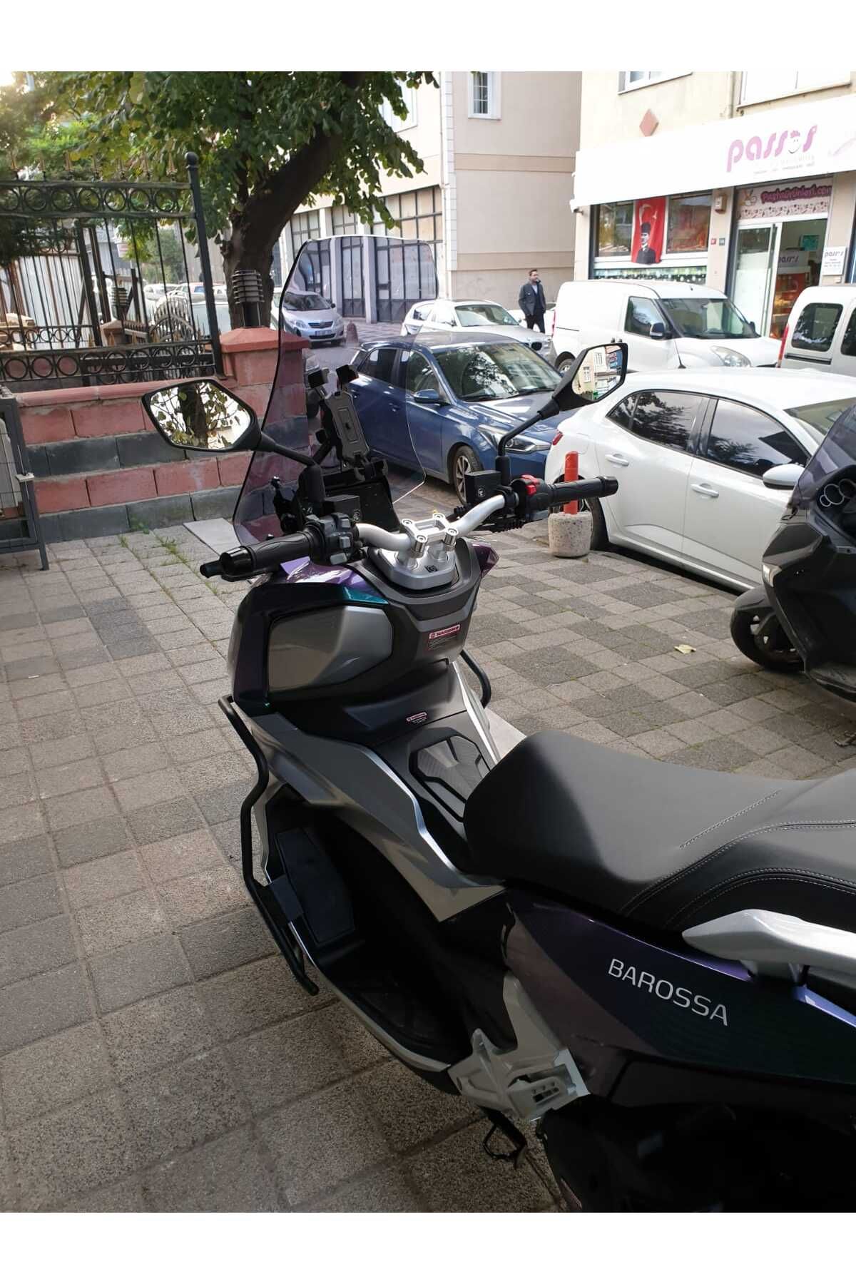 Barossa ADV 127 Siperlik Ön Cam 2025 Model 75cm Açık füme Renkli 4mm UZUN CAM