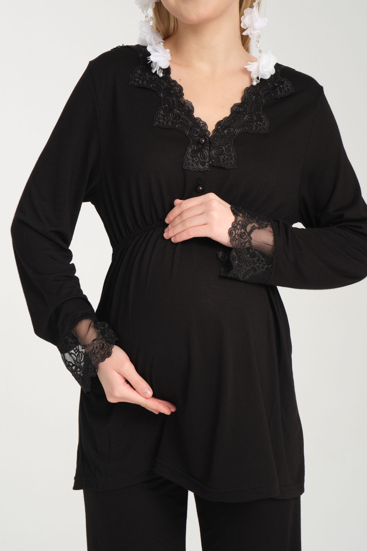 effort-Luxury Maternity and Maternity Pajamas and Dressing Gown Set 3