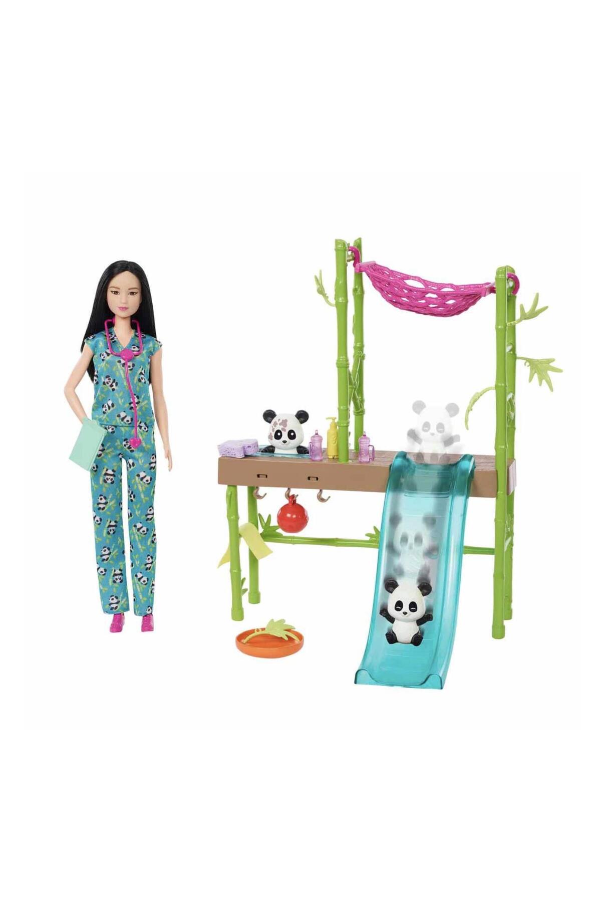 Barbie ® Panda Bakımı oyun seti ve aksesuarları, renk değişimi özelliği ve 20'den fazla parça HKT77 fotoğrafı 2 (önizleme)