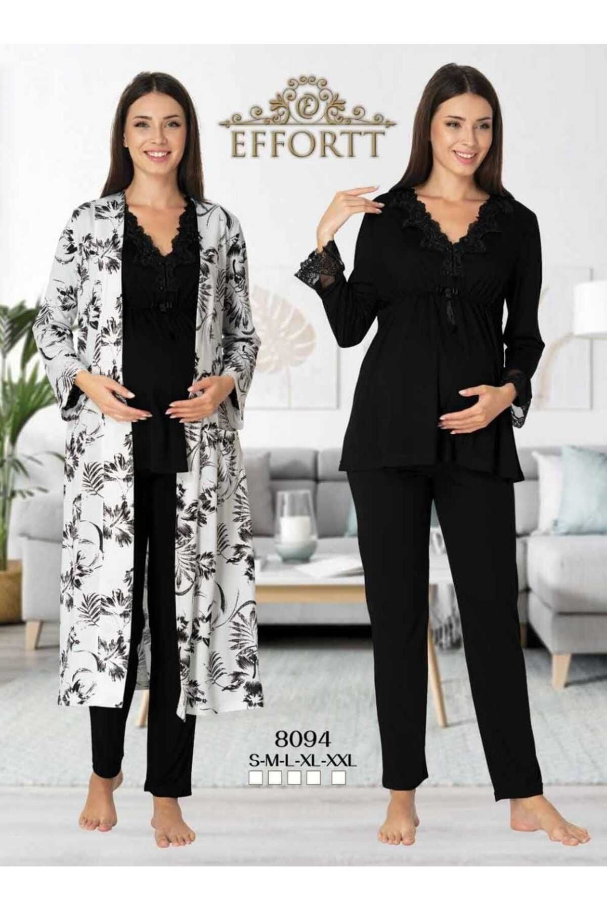 effort-Luxury Maternity and Maternity Pajamas and Dressing Gown Set 8