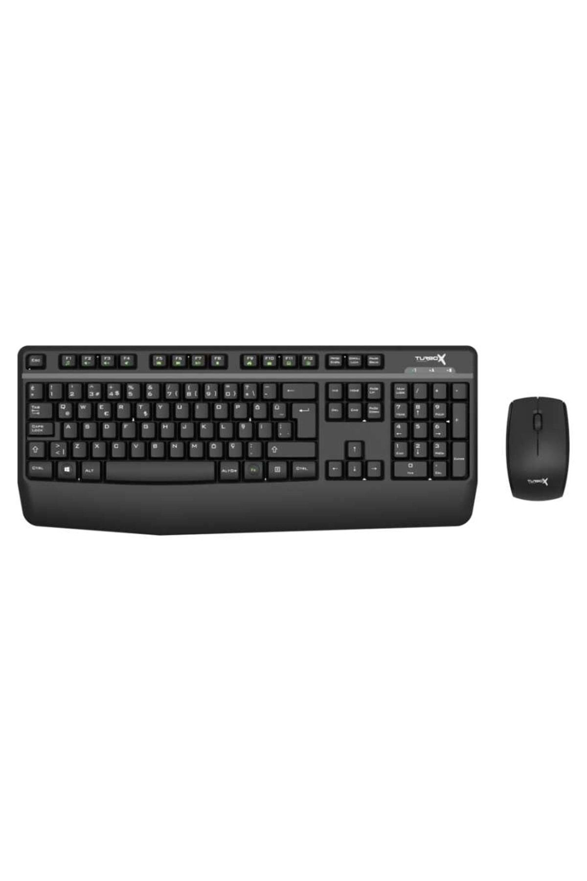 TURBOX Workeys Office Usb Kablosuz 2.4ghz Siyah Multimedya Standart Q Kablosuz Klavye Ve Mouse