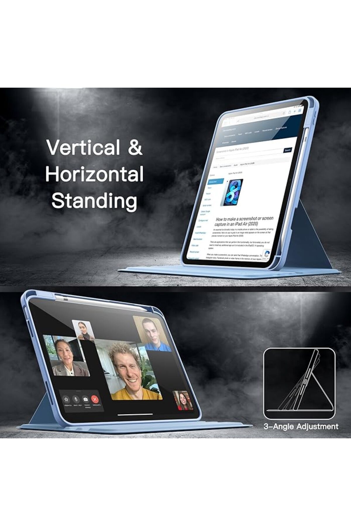 FUJİMAX-Case for Apple iPad 10Th Generation 10.9 Inch Case with 360 Degree Rotating Head Horizontal and Vertical Stand Case 5