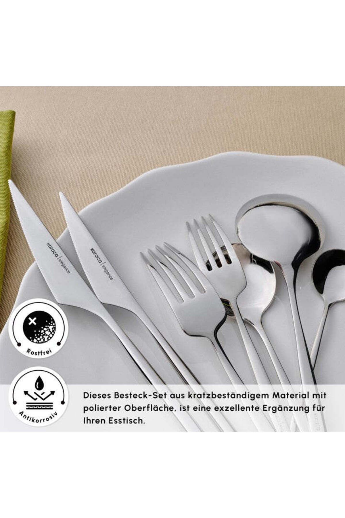 Karaca-Braga Besteckset Mit Box Set 84-teilig Edelstahl Besteck Set 5