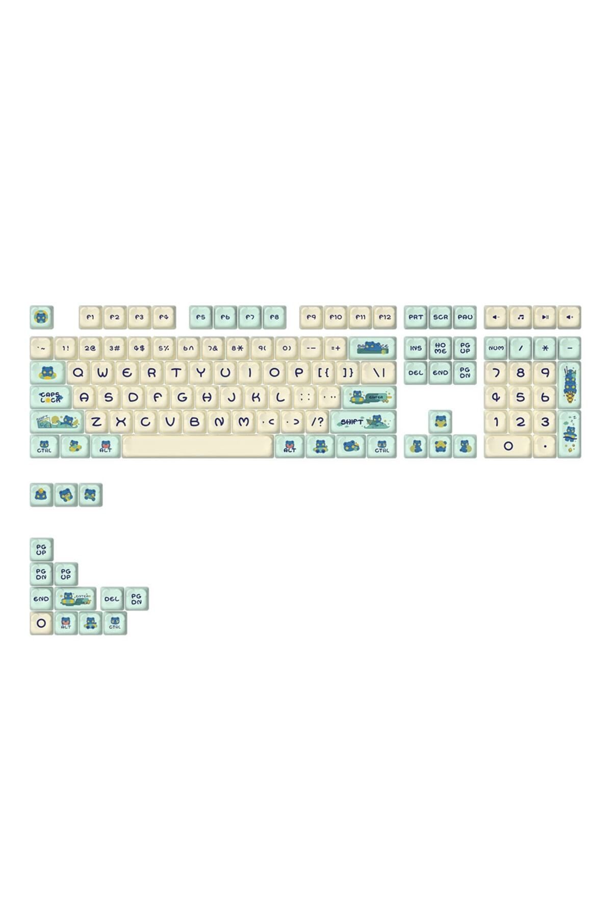 AKKO Lemon Bear PBT 122 Adet Keycap Set