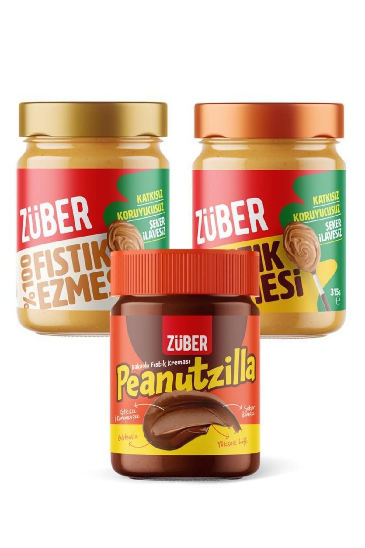 Züber Peanutzilla x1+ Original Fıstık Ezmesi x1 + %100 Fıstık Ezmesi x1