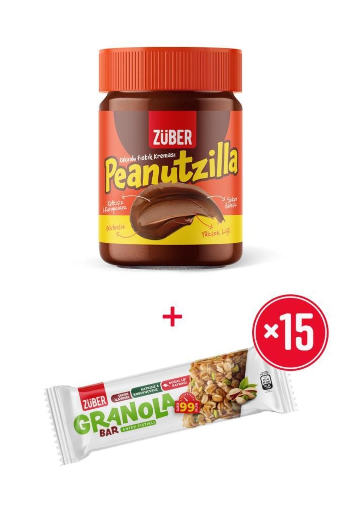 Züber Peanutzilla x1+ Antep Fıstıklı Granola Bar x15