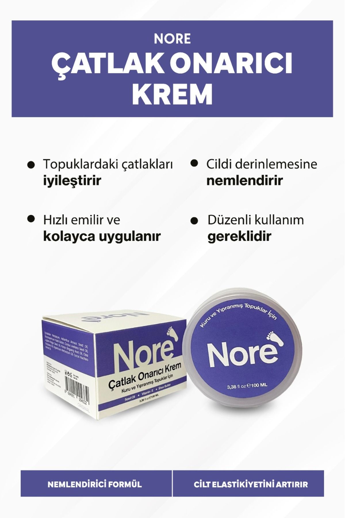 NORE Kuru Ve Yıpranmış Ayaklar & Topuklar Için Ayak Ve Topuk Kremi Foot Therapy