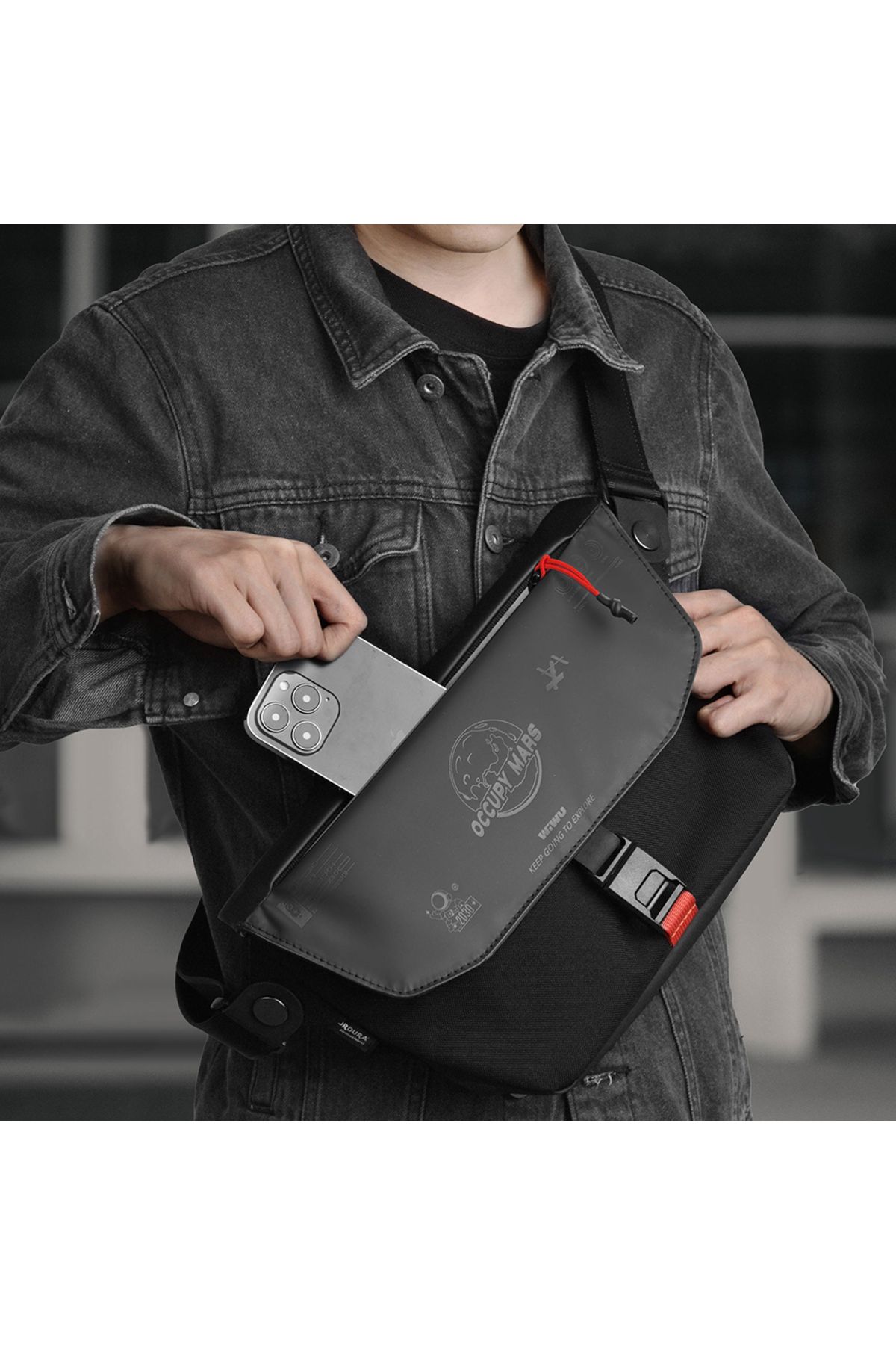 WIWU-Wiwu Space Exploration Black 1000D Nylon Mobile Bag - X Dupont Cordura 4